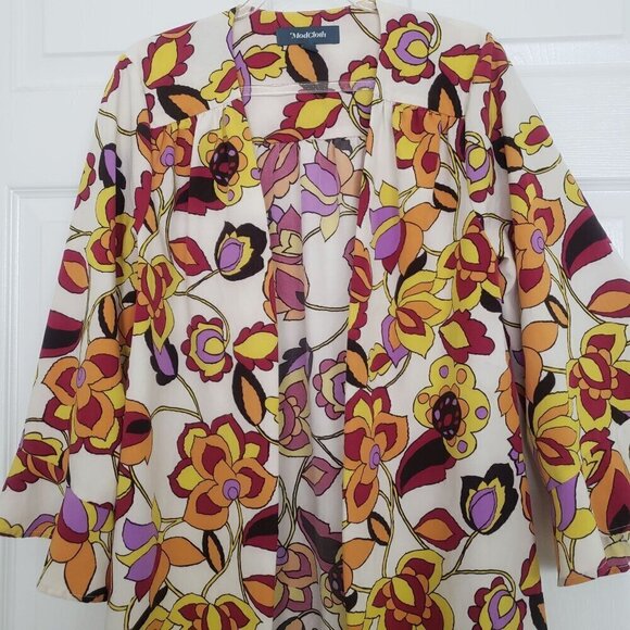 Modcloth Certainly Styled Kimono Floral Bell Sleeve Cardigan Womens Size Medium - Picture 2 of 9